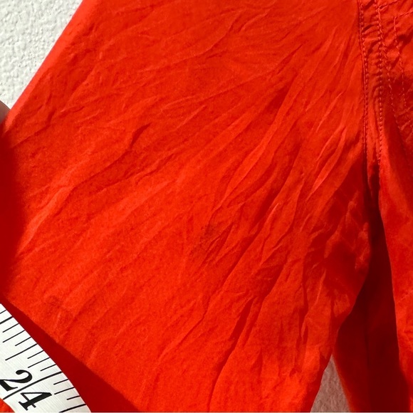 Tommy Hilfiger 100% Silk Burnt Orange Button Front Collared Blouse Shirt Size 4P - Picture 5 of 17